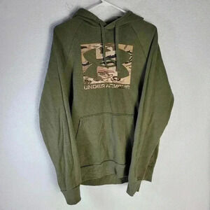 Under Armour Sweatshirt Hoodie Loose Cold Gear Men’s Medium Green Camo Hunting